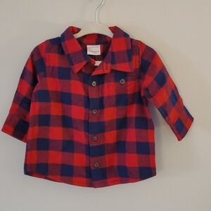 Hanna Andersson Classic Plaid Boys Top 3-6 Months